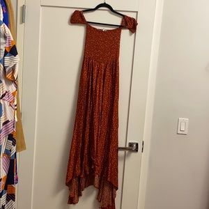 Off the shoulder stretchy high low dress